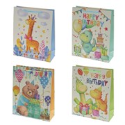 Пакет подарочный (бумага, плотность 210г/м2, блок 12шт), L26 W10 H32 см, 4в.