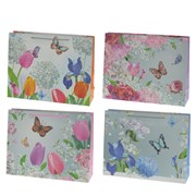 Пакет подарочный (бумага, плотность 210г/м2, блок 12шт), L32 W11 H25 см, 4в.