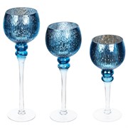 Подсвечник, набор из 3-х шт, L13 W13 H40 см