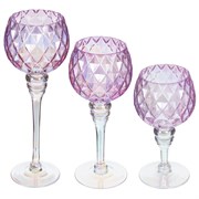 Подсвечник, набор из 3-х шт, L10 W10 H29,5 см