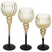 Подсвечник, набор из 3-х шт, L13 W13 H40 см