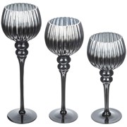 Подсвечник, набор из 3-х шт, L13 W13 H40 см