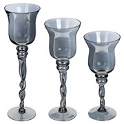 Подсвечник, набор из 3-х шт, L12 W12 H40 см