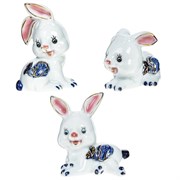 Фигурка декоративная "Заяц", L8 W6 H9 см, 3в.