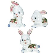 Фигурка декоративная "Заяц", L8,5 W5,5 H9 см, 3в.
