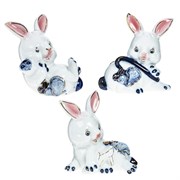 Фигурка декоративная "Заяц", L8 W5,5 H8 см, 3в.