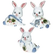 Фигурка декоративная "Заяц", L8 W5,5 H7,5 см, 3в.