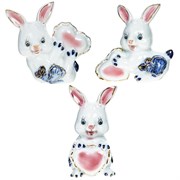 Фигурка декоративная "Заяц", L9 W4,5 H8,5 см, 3в.