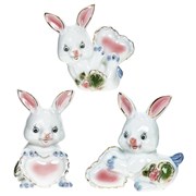 Фигурка декоративная "Заяц", L9 W4,5 H8,5 см, 3в.