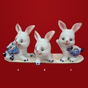 Фигурка декоративная "Заяц", L7 W4,5 H7,5 см, 3в.