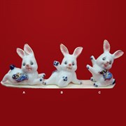 Фигурка декоративная "Заяц", L7 W3,5 H6 см, 3в.