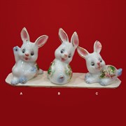 Фигурка декоративная "Заяц", L5 W2,5 H3,5 см, 3в.