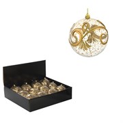 Украшение новогоднее Шар "Золотое напыление", набор из 12 шт, L45 W33 H27 D10 см