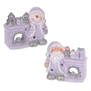 Подсвечник "Снеговик", L12 W6,5 H10,5 см, 2в.