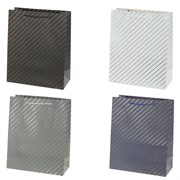 Пакет подарочный (бумага, плотность 210г/м2, блок 12шт), L31 W12 H44 см, 4в.