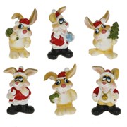 Фигурка декоративная "Заяц",  L3 W2 H4 см, 6в.