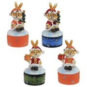 Шкатулка"Заяц", L6,5 W6,5 H12 см, 4в.