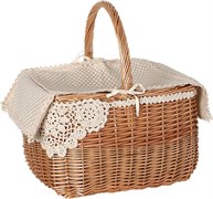 Корзинка с ручкой в комплект входит салфетка 34*26*21 см /высота ручки 37 см