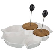 Менажница lefard 16.5*20*2 см + 2 металлические вилочки