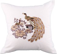 Декоративная подушка 45*45 см "жар-птица", вышивка,лен