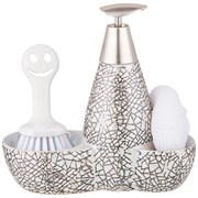 Lefard (Лефард) Комплект:дозатор для моющего средства 500 мл+губка и щетка 20*9*20 см