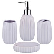 Lefard (Лефард) Набор для ванной комнаты 4 пр.:дозатор для мыла, мыльница, стакан для зубных щеток , стакан (кор=12к