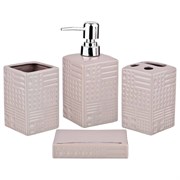 Lefard (Лефард) Набор для ванной комнаты 4 пр.:дозатор для мыла, мыльница, стакан для зубных щеток , стакан (кор=12к