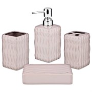 Lefard (Лефард) Набор для ванной комнаты 4 пр.:дозатор для мыла, мыльница, стакан для зубных щеток , стакан (кор=12к