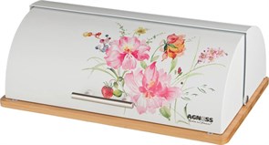 Хлебница agness "Софт" деревянная с металлической крышкой