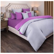 Кпб евро "Мозаика" хлопок 100%, фуксия+серый, сатин,