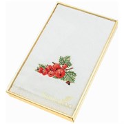 Полотенце "Красная см ородина",30х50. махра,белый,вышивка,100% х\б