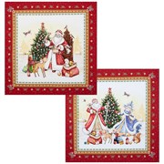 Набор салфеток из 2-х шт "С новым годом",40х40 см , 100% хлопок,твил