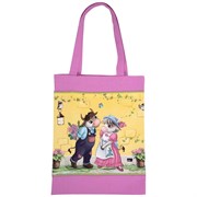 Сумка "Свидание",30х40 см ,сиреневый, 100% хлопок,