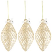 Набор елочных украшений из 3-х шт коллекция "Ледяная слеза" 7*7*14,5 см