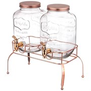 Диспенсеры для напитков 2 штуки по 4 л на подставке