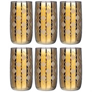 Набор стаканов из 6 шт "Бакарра ромб черное золото" 330 мл