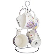 Набор кружек на металл.подставке lefard "Прованс лаванда" 4 шт 350 мл