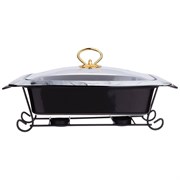 Мармит со стекл.крышкой на метал.подставке прямоуг."moon art" 2,0л 35*24*11 см черный