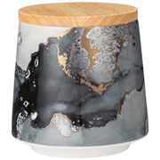 БАНКА С ДЕРЕВ.КРЫШКОЙ LEFARD "MOON ART" 550МЛ 10,5*10,5СМ (КОР=36ШТ.)