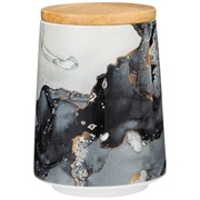 БАНКА С ДЕРЕВ.КРЫШКОЙ LEFARD "MOON ART" 650МЛ 10,5*14СМ (КОР=24ШТ.)