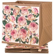 Комплект бумажных пакетов из 4 шт "Винтаж. пионы"