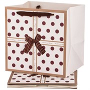 Комплект бумажных пакетов из 4 шт "Горошек"