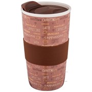 Кружка с силиконовой крышкой "Кофемания" 430 мл