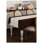 Дорожка на стол "Ричард" 55х120 см , 100% п/э, с кружевом,шампань