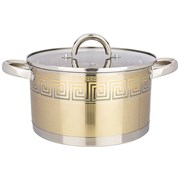 Кастрюля agness со стеклянной крышкой, нерж.сталь, 4,6 л 22х12 см