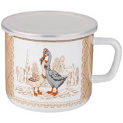 Кружка эмалированная с пластик.крышкой 1500 мл , 14*12 см