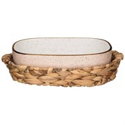 Блюдо для запекания в плетеной корзине bronco "Nature" 1200 мл кремовое