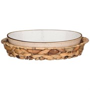 Блюдо для запекания в плетеной корзине bronco "Nature" 1200 мл кремовое