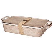 Блюдо для запекания с крышкой bronco "Nature" 1500 мл кремовое