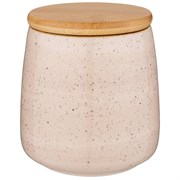 Банка с деревянной крышкой bronco "Nature" 13*12 см 900 мл кремовая
